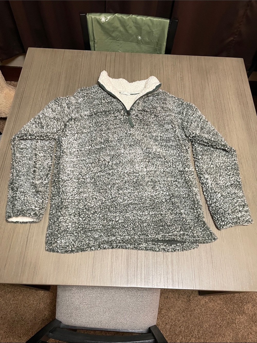 ODDY Women's Gray Sherpa Half-Zip Utility Jacket